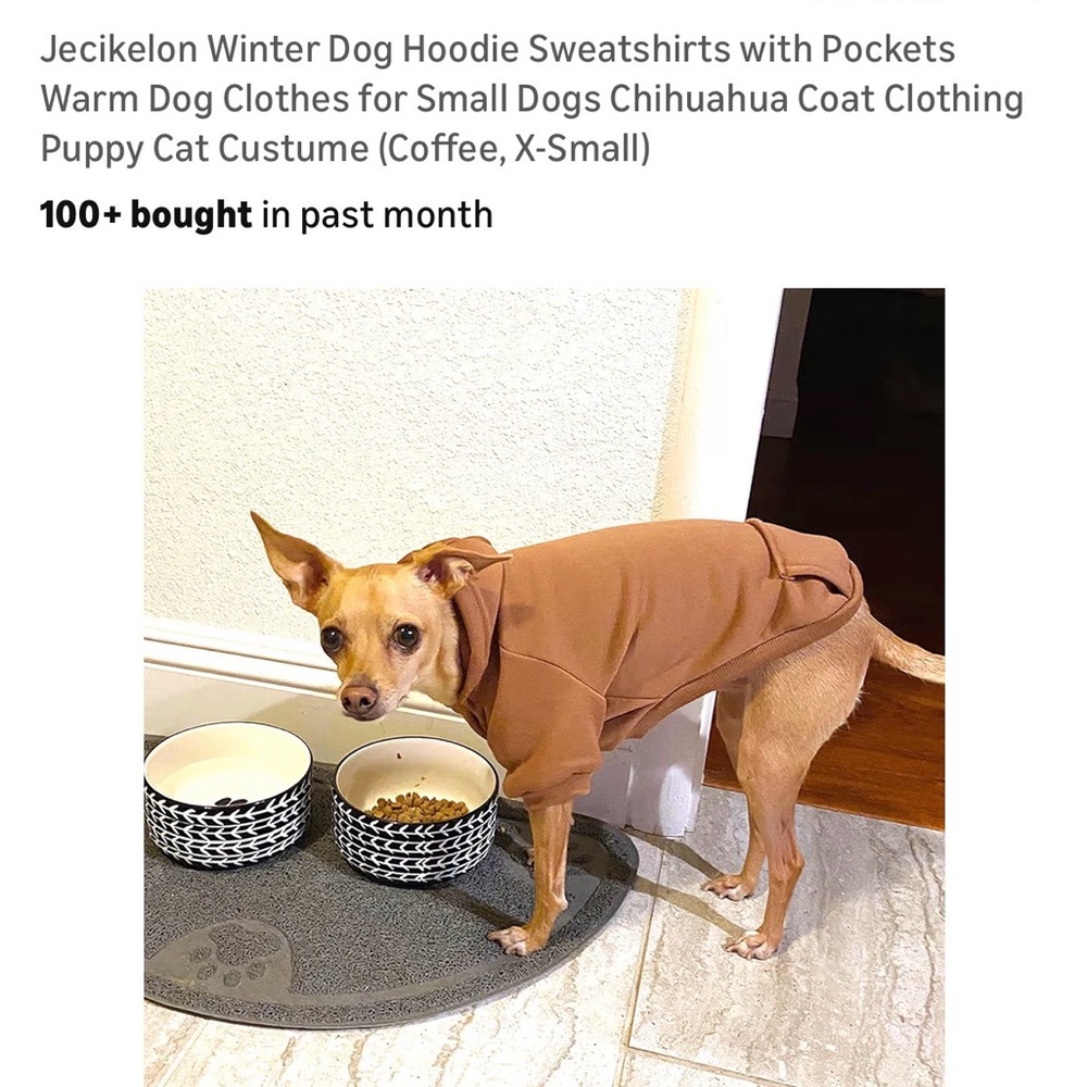 Amazon Brown Dog Hoodie with Pockets
